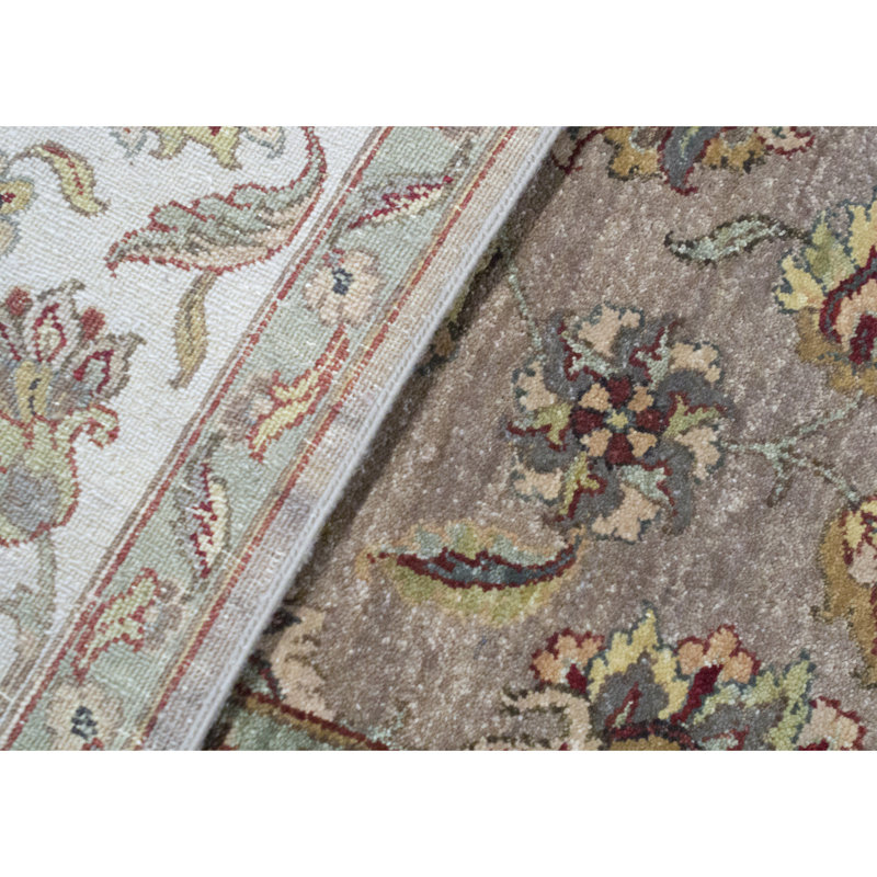 Tapis ivoire et chameau noué à la main de haute qualité