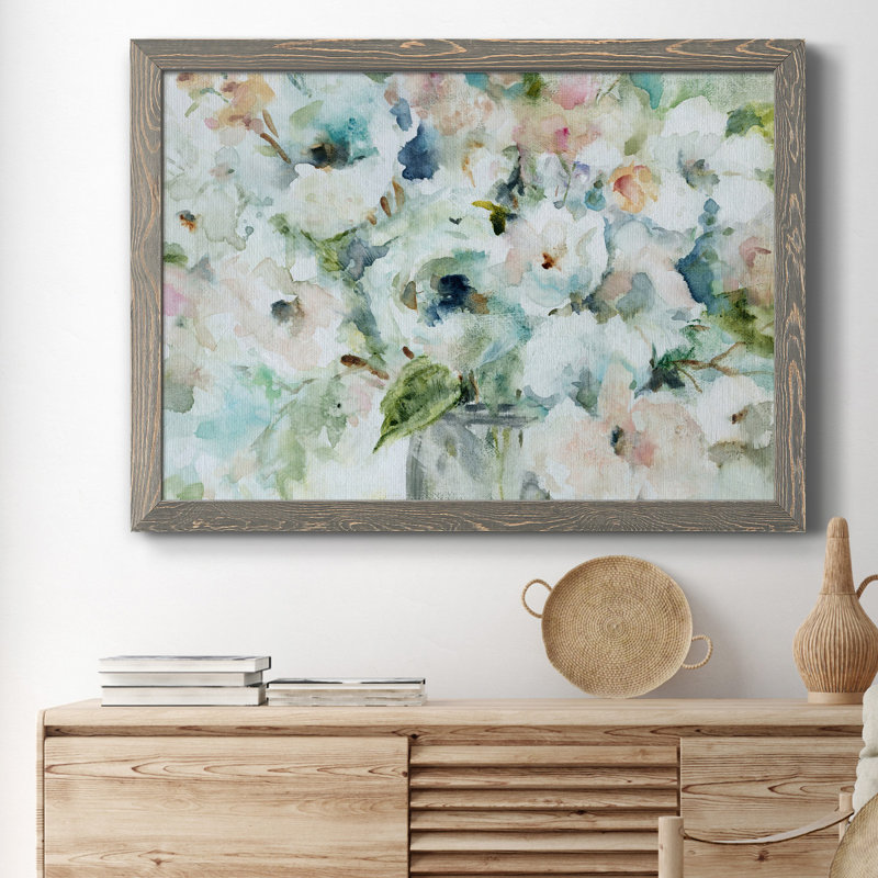 Blooming Softly - Reproduction d'art sur toile encadrée, Encadré gris, H 31,5 po x l 23,5 po x P 1,5 po