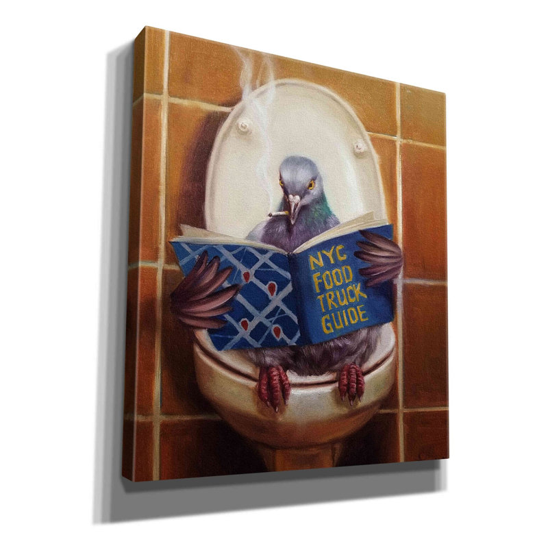 «Stool Pigeon» par Lucia Heffernan, art mural sur toile, H 30 po x l 26 po x P 1,5 po