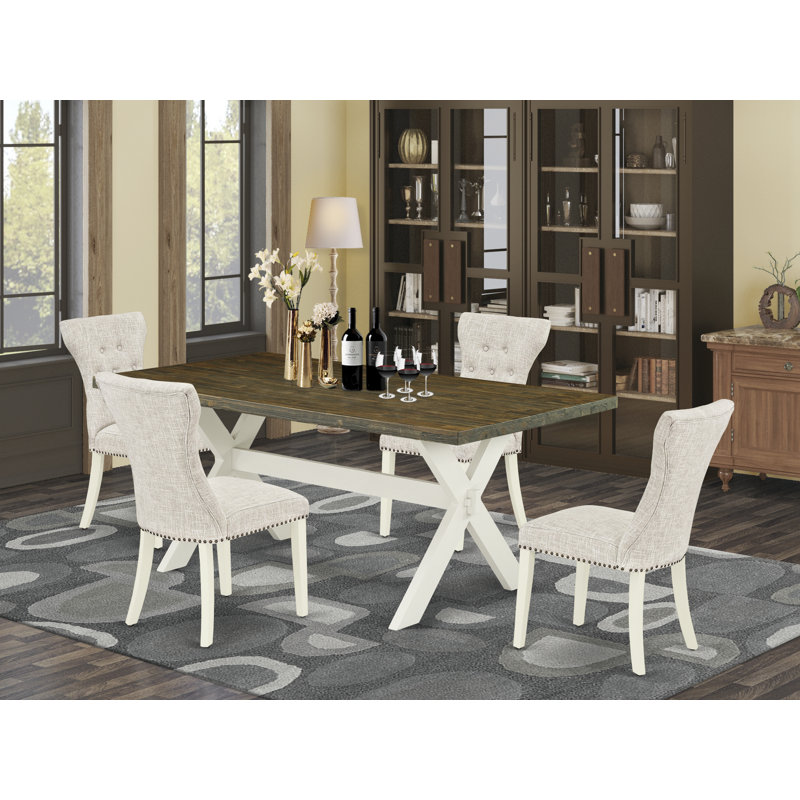 Jetset Solid Wood Top Trestle Dining Set, 5
