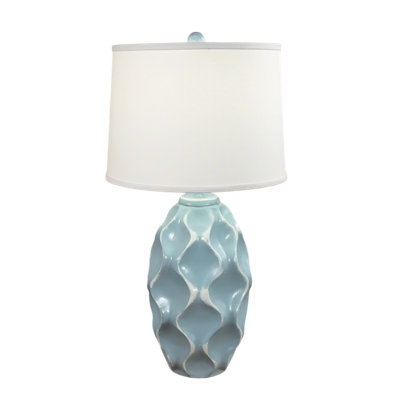 Sponged Nude/Seaside Villa Wavy Large Fluted Vase