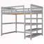 Lit mezzanine double avec bureau intégré Halaya