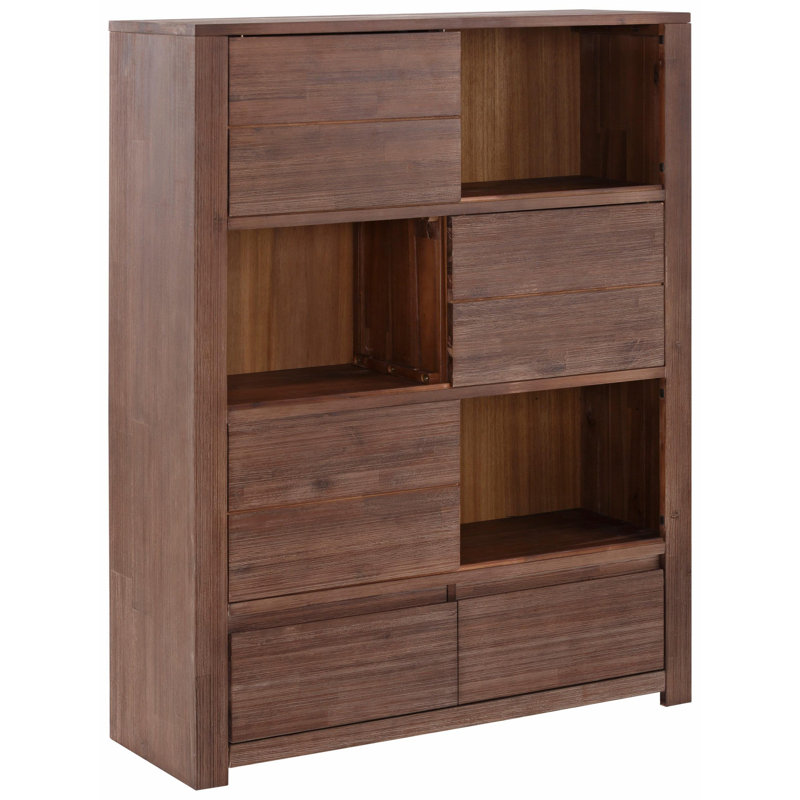 Edwin 130cm H x 100cm W Solid Wood Library Bookcase