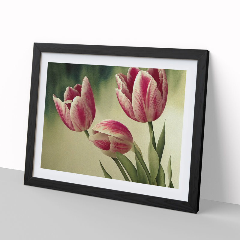 Spectacular Tulip Flowers - Framed Print, Black Frame, 46cm H x 64cm W