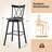  Windsor Bar Stool Set of 2 29'' Swivel Rubber Wood Dining Chairs Spacious Seat Black-1244383417