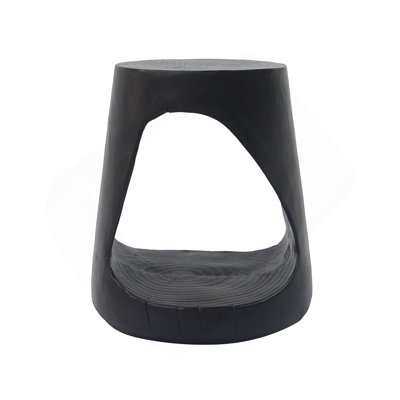 Table d'appoint creuse, texture semblable au bois, couleur noire