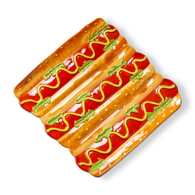 Hot Dog Platter Multi Earthenware Everyday