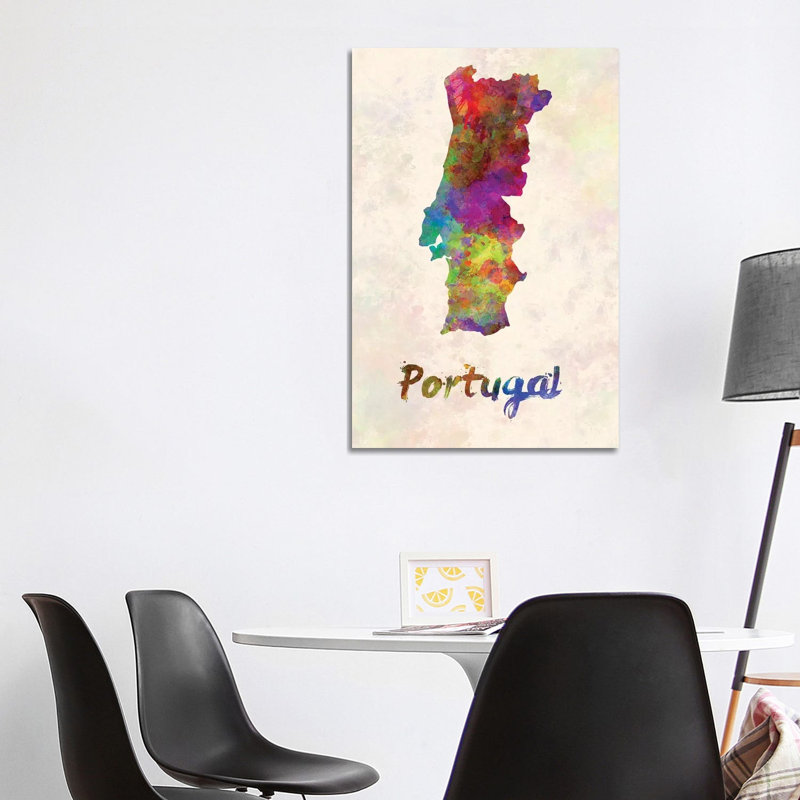 Portugal in Watercolour 1 Piece Wrapped Canvas Painting, 101.6cm H x 66.04cm W x 1.91cm D