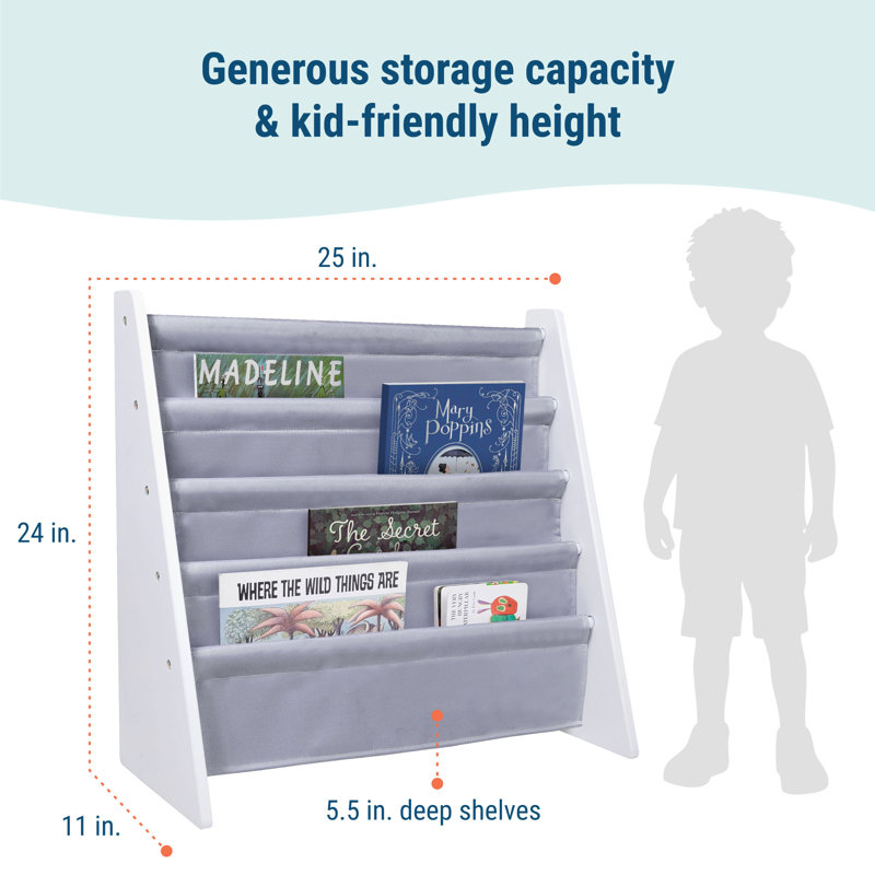 Bibliothèque pour enfants Wildkin, Blanc / Gris