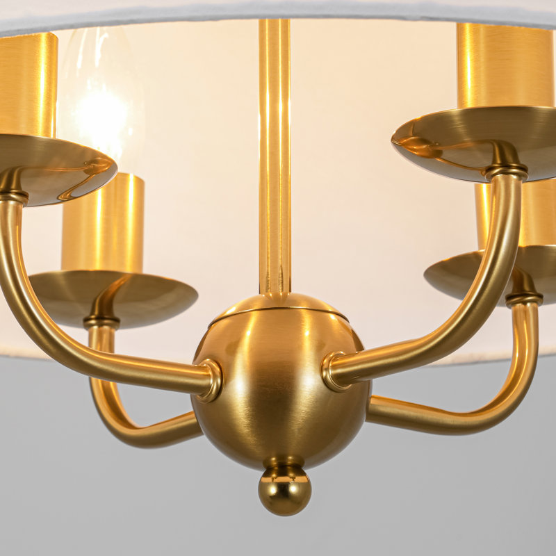 Luminaire suspendu conique en laiton à 4 lumières à intensité variable Flari pour salle à manger