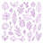 Purple Leaf Illustrations Quilted Bedspread All Sizes-126083540
