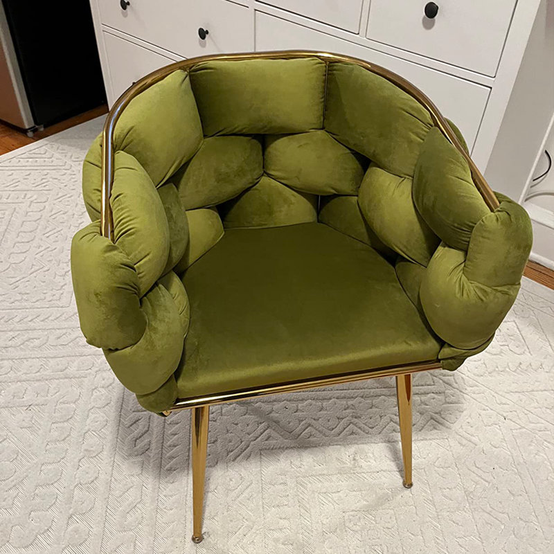 Modern Kitchen Chairs Velvet Upholstered Dining Chairs Set of 6, Green
