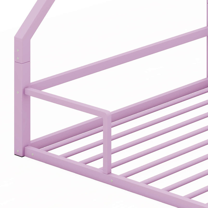 Ailton Metal Platform Bed, Full, Pink
