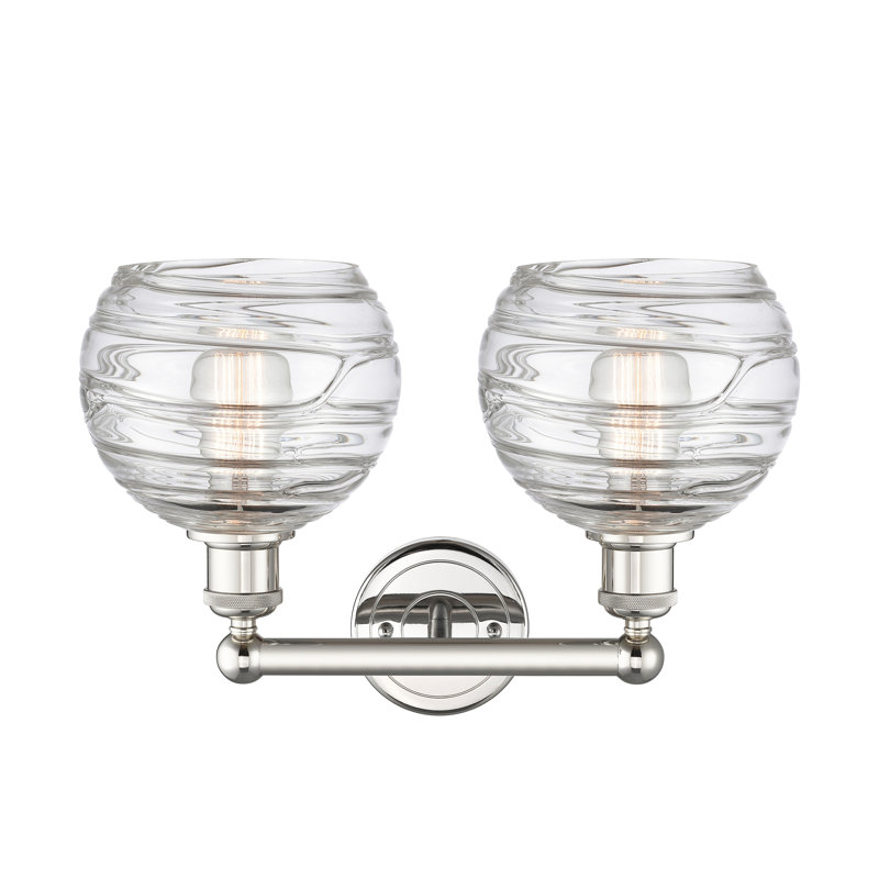 Éclairage pour meuble-lavabo à 2 lumières à intensité variable Essex, Nickel poli, Clair