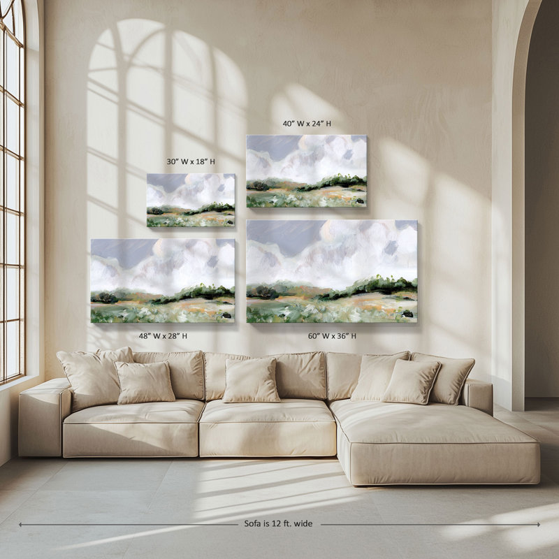 "Soft Summer Sky" par Katrina Pete, reproduction sur toile, H 18 po x l 30 po