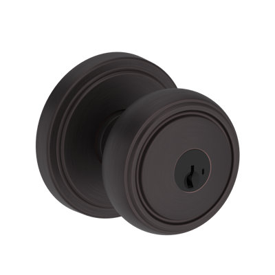 Bremerton Keyed Entry Knob with Stepped Round Rose in Venetian Bronze