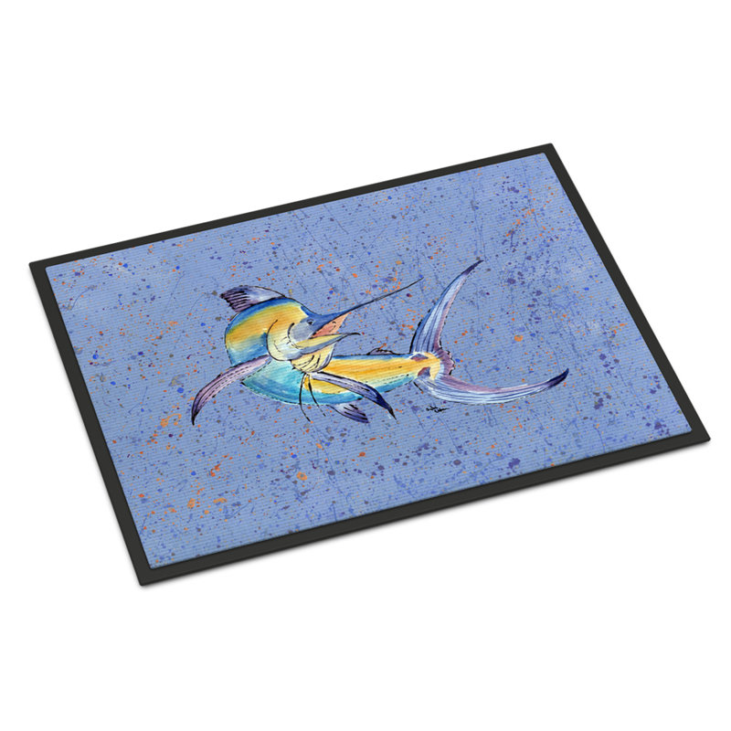 Paillasson d’intérieur antidérapant Swartzville Marlin, Rectangle 1 pi 6 po x 2 pi 3 po
