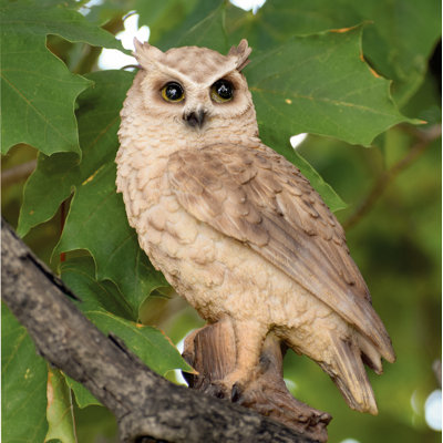 Statue Screech Owl sur souche