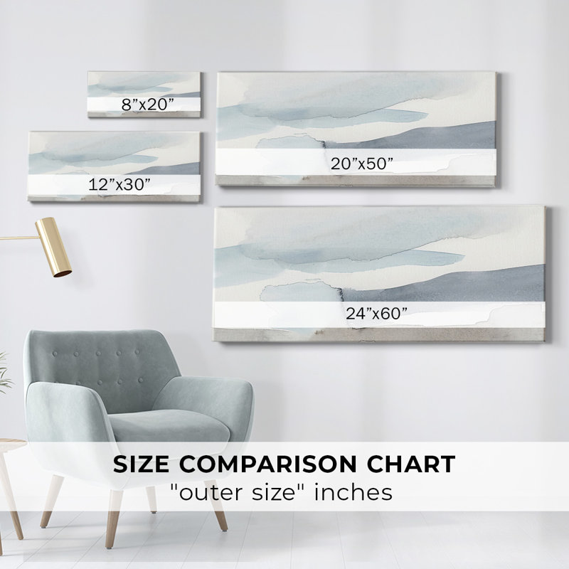 Coastal Tones II-Gallery Wrapped Canvas, 20" H x 50" W x 1.5" D
