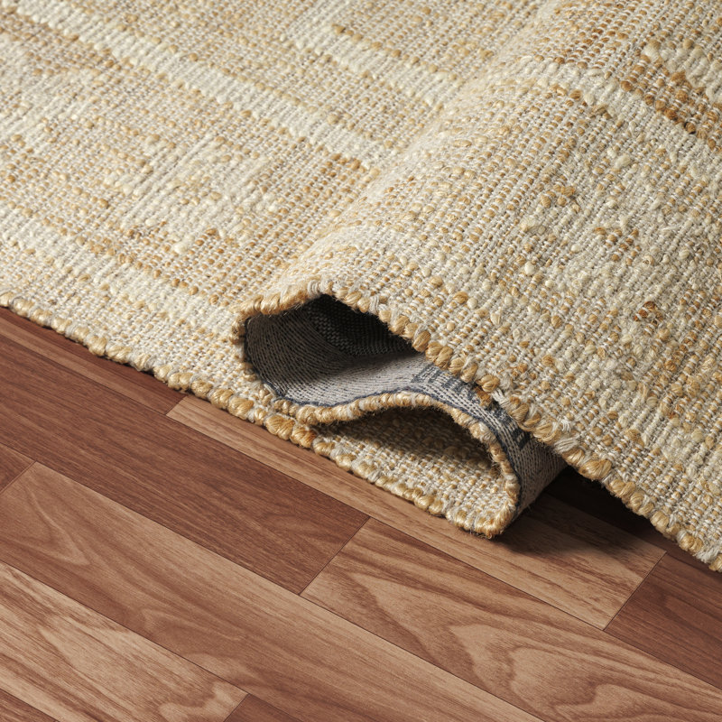Laverle Hand Woven Medallion Jute Rug, Ivory, Rectangle 7'9" x 9'9"