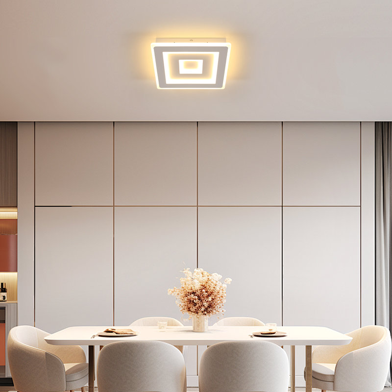 Modern 28cm White Slim Square LED Flush Mount Ceiling Light 