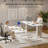Glass Standing Desk with Writable Surface and Built-In Storage Drawers, Adjustable Height-614875031-615160082