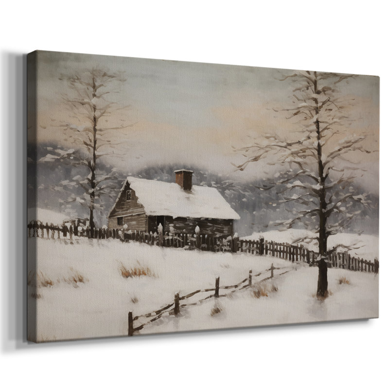 Paysage rétro - II, H 41 po x l 61 po x P 1,5 po, Toile tendue