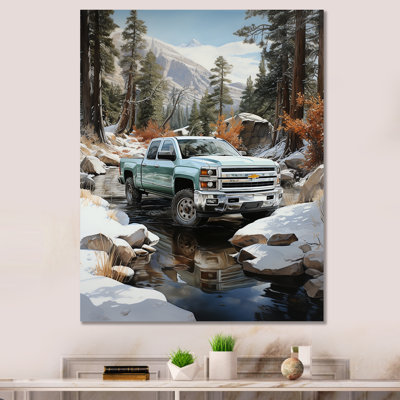 Choual, camionnette blanche Winter Wilderness - impression