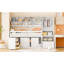 Lit mezzanine simple blanc avec rangement - bureau, tiroirs et tablettes-525281745-525281744