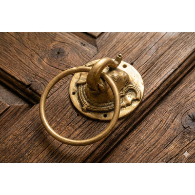 Elephant Door Knocker Creative Brass Door Handle - Handcrafted Indian Hardware for Home Entrance Decor