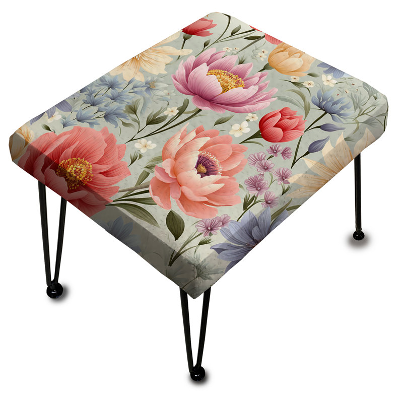 Pastel Garden Floral Happiness - Floral Rectangle Ottoman