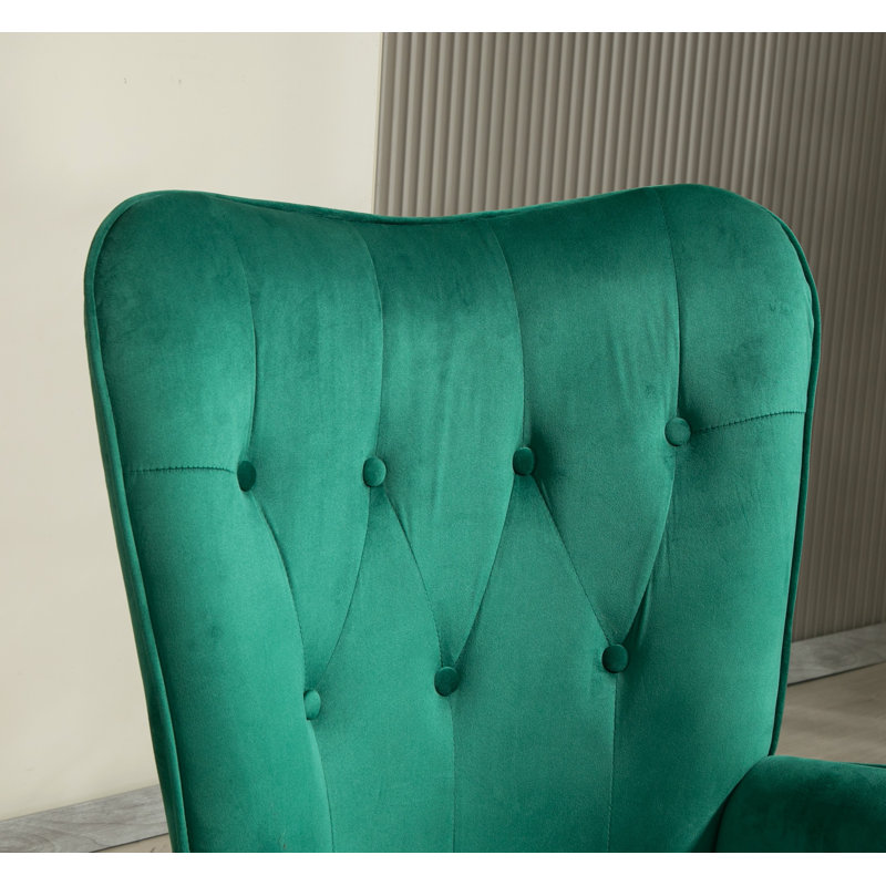 Barrion Upholstered Armchair, Green Velvet