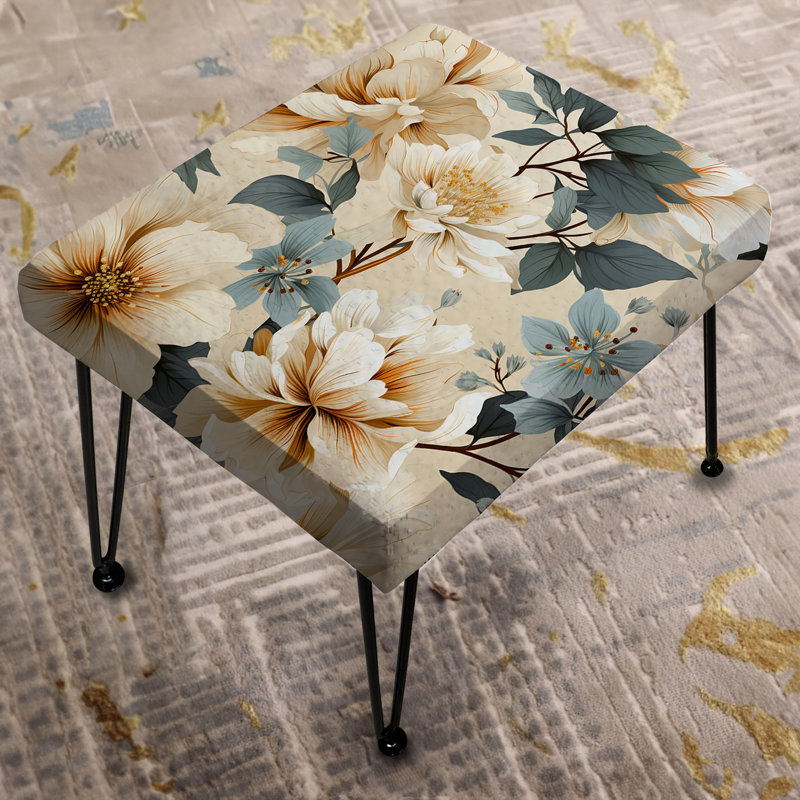 Repose-pieds Coastal Tranquil Blooms Collage