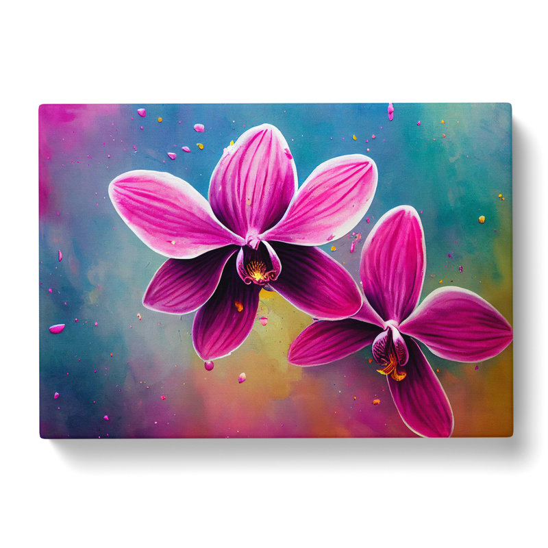 Idyllic Orchid Flowers Abstract - Wrapped Canvas, 50cm H x 76cm W x 3cm D
