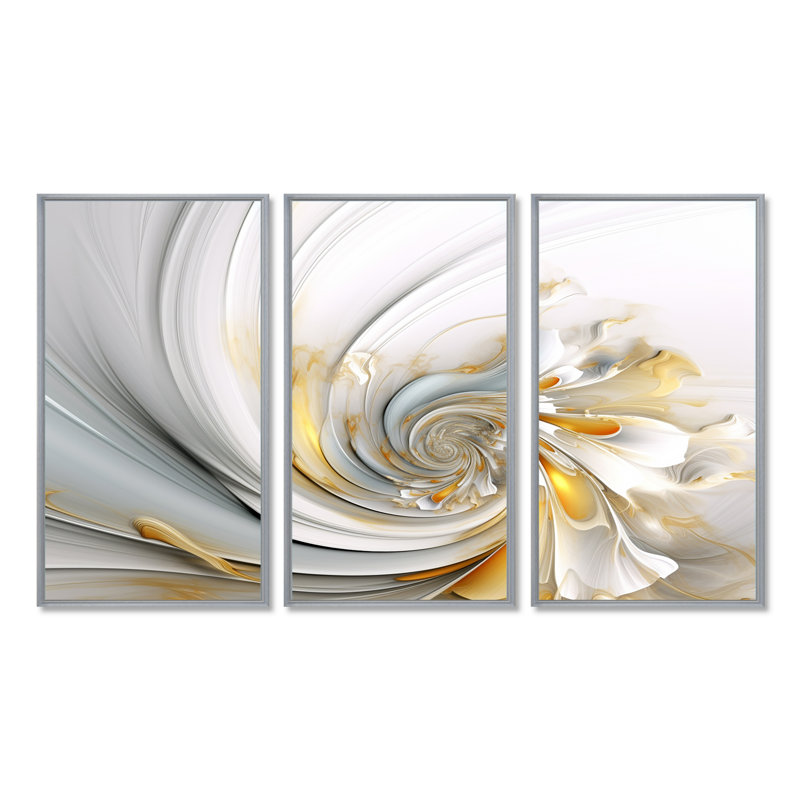 Ensemble de décoration murale Winsford - Botanicals, Encadrement argenté, H 40 po x l 60 po x P 1 po