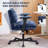 26in W Teddy Velvet Home Office Chair,350LBS Crosslegged Desk Chair with Lumbar Support&Adjustable Armrests-1909675318