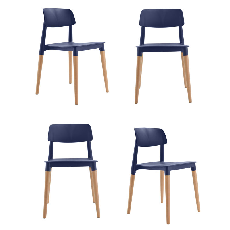 Chappel Childersburg Kaelin Stacking Side Chair Dining Chair, Navy
