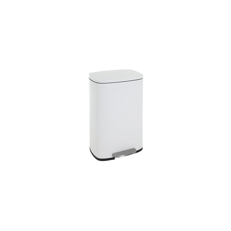 White Stainless Steel 13 Gallon Kitchen Trash Can with Foot Pedal