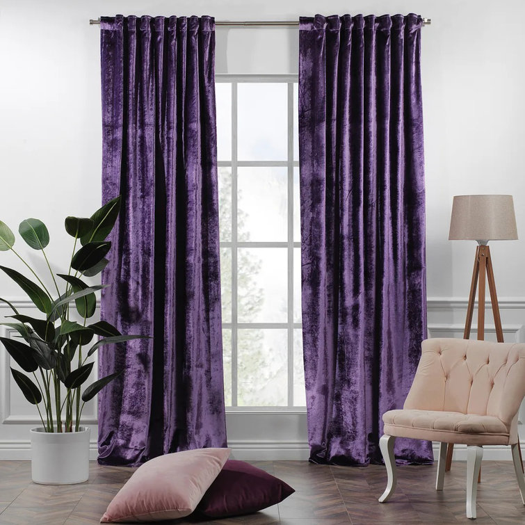 Extra Long and Extra Wide Solid Luxury Shiny Velvet Single Curtain Panel