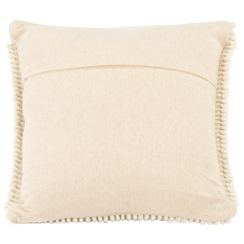 Ivory Wool Blend Diamond Motif Throw Pillow