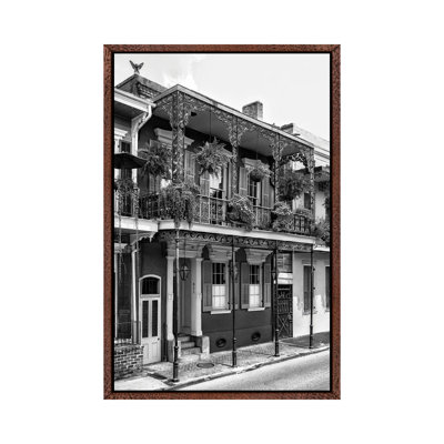 Black NOLA Series - French Quarter Balcony 1 Piece Wall Art on Canvas