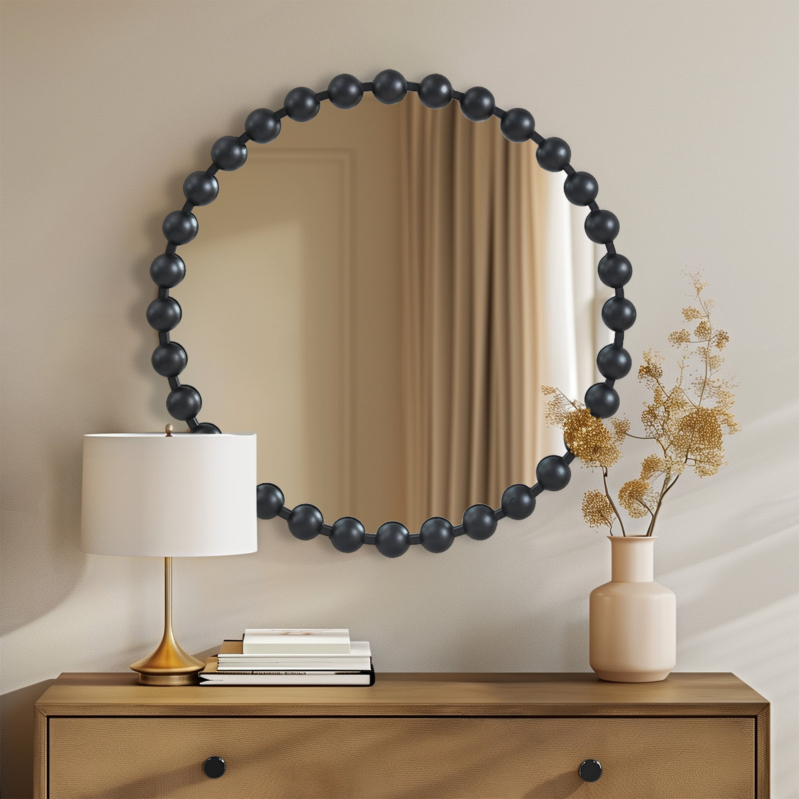 Marlowe Accent Mirror, 27" x 27", Black