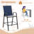 4PCS Outdoor Bar Stools 29'' Fabric Bar Height Stools w/ Armrests & Footrest Navy-2086314990
