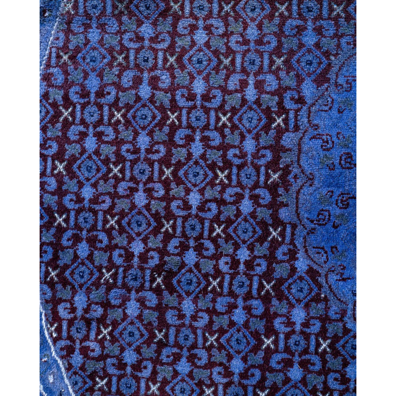 Tapis bleu nouvel âge 6 pi 1 po x 6 pi 3 po Cosma