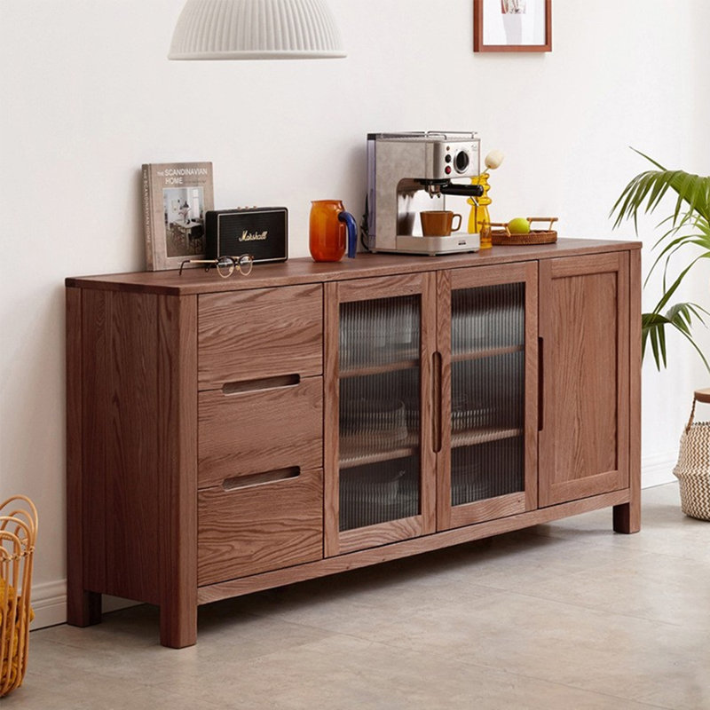 Buffet en bois massif 70,86 po Rajna, Brun noyer