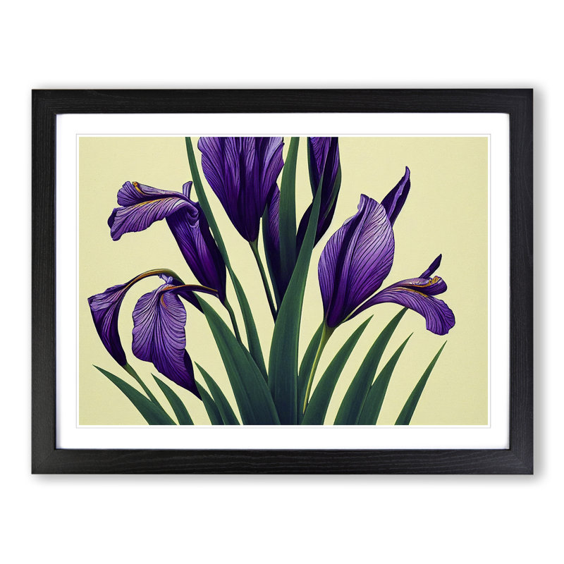 Spellbinding Iris Flowers - Framed Print, 46cm H x 64cm W, Black Frame