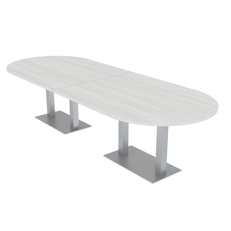 Table de conférence Racetrack, Cyprès blanc, Argent argent, L 72 po x l 48 po