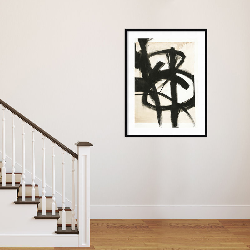Graphical Shapes 7 par Design Fabrikken - Reproduction d'art graphique sur papier encadré, Papier encadré noir