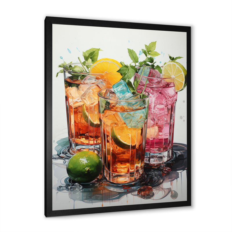 Hykeem Food Cocktail A Glamour I, H 44 po x l 34 po x P 1,5 po, Cadre photo noir