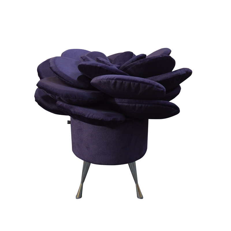 Solid + Manufactured Wood Accent Stool, Violet